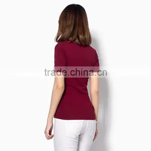 New Fashion of Blank t Shirt for Ladies, V-neck t Shirt thumbnail-3