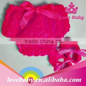 Wholesale Rosette Ruffle Panties Baby Panties Bloomer With Shoes Sets thumbnail-3