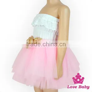 52SQG060 Lovebaby Wholesale 3 Layers Pink Chiffon Tutu Skirt With Sequin Bow Attach Short Casual Party Tutu Dress For Kids thumbnail-5