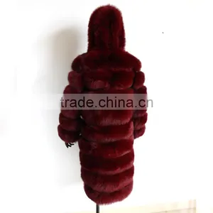 Myfur European Style Top Selling Real Fox Fur Products Cheap Women Knee Length Winter Coat thumbnail-3