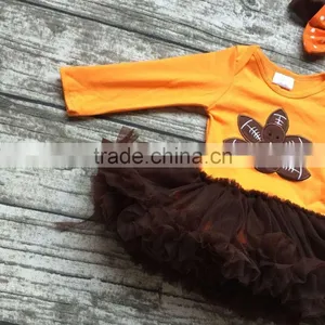 2016 Baby Girls Chiffon Tutu Romper Girls Thanksgiving Tutu Romper Infant Toddler Girls Thanksgiving Party Romper With Headband thumbnail-4