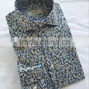 2017 Spring New Cutaway Collar Floral Casual Shirts thumbnail-2