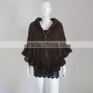 SJ467 2017 Newest Winter High Quality Cape Cape Mink Fur Coat Poncho for Women thumbnail-2