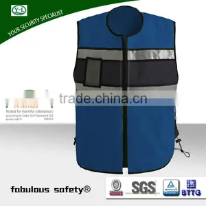 Wholesale China Cheap Polyester Cotton Reflective Blue Safety Vest thumbnail-1