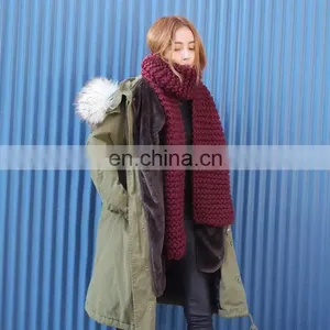 Newest Design Top Quality Wholesale Acrylic Fan Knitted Scarf thumbnail-2