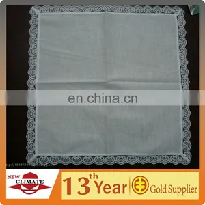 100% Cotton Material and Woven Technics White Lace Handkerchief thumbnail-1