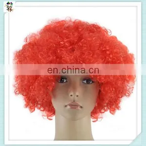 Fan Crazy Party Cheap Red Short Curly Synthetic Afro Wigs HPC-0029 thumbnail-2