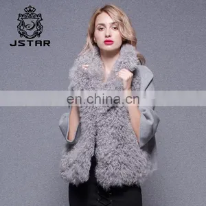 New Fashion Winter Cashmere Coat Ladies Slim Lady Wool Short Coat With Lambs Wool thumbnail-2