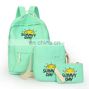 Wholesale Fashion Canvas 3pcs School Backpack Bag Set thumbnail-1