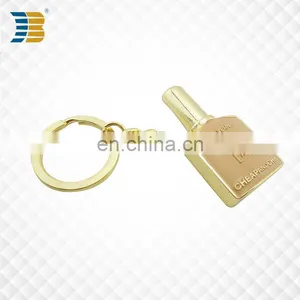 Winebottle Shape Custom Made Metal Gold Plating Keychain thumbnail-2