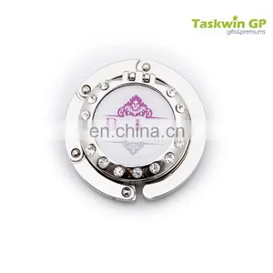 Custom Logo Roud Shape Fold Handbag Hook , Metal Bag Hanger for Table Edge thumbnail-2