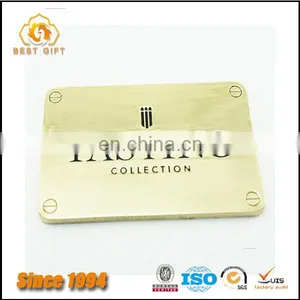 Wholesale Custom Cheap Hardware Handbag Accessories Decoration Embossed Metal Logo Plate thumbnail-3
