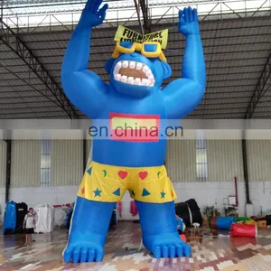 Hot Sale Outdoor Advertising Cartoon Custom Made Inflatable Gorilla Character With Promotional Banner thumbnail-2