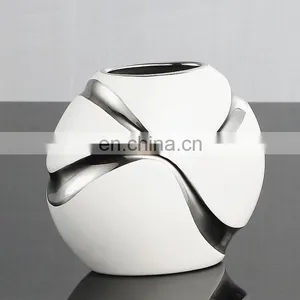 Unique Ball Shape Glazed Ceramic Table Home Decor Flower Vases Custom Crafts for Wedding Decoration thumbnail-2