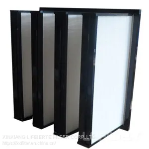 Factory Metal Frame Merv18 HEPA Box Rigid V Type Compact Air Filter thumbnail-1