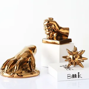 Hand Ball Face Gold Soft Decoration,Luxurious Innovative Design,Living Room Table Decor thumbnail-5