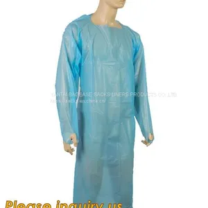CPE Gown, Medical Disposable Aprons for Doctor, LDPE Coated Biohazard Apron,Surgical Apron, Logo Printed Disposable Medical Plasti thumbnail-5