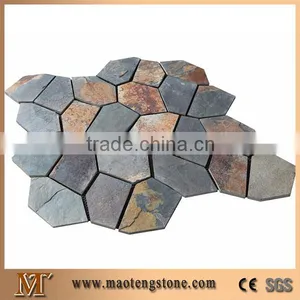 Exterior Wall Rusty Slate Backing Meshed Paving Stone thumbnail-1