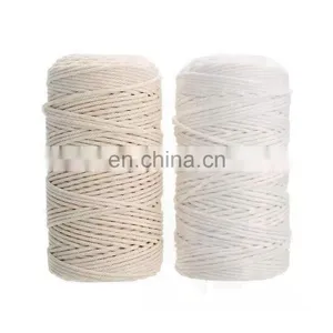 Hot Selling 3MM*100mater 4 Strand Custom Drawstring Macrame Cord Cotton Knitting thumbnail-1