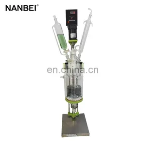 1L 2L 3L 5L Chemical Reaction Automatic Stirring Distillation Extractionr Tank Jacketed Glass Reactor thumbnail-2