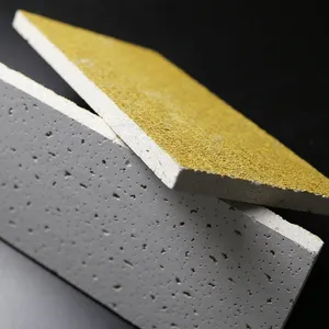 Acoustic Mineral Wool Panel White Color Mineral Fiber Suspended Office Ceiling Tile thumbnail-2
