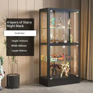 JUNTUO Commercial Glass Display Cabinet | Steel Frame Showcase | LED Lighted, Secure Lock for Showroom Use – DC-1800LS-04 thumbnail-2
