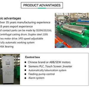 Three Phase Horizontal Screw Centrifuge for Wastewater Oil Extraction, Oil-water Separation/kitchen Waste Treatment thumbnail-3
