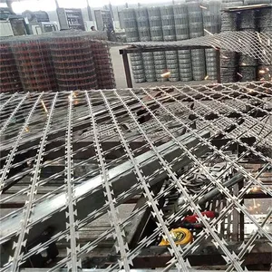 Anti Climbing Fencing Border Barrier With Galvanized Concertina Razor Barbed Wire thumbnail-5