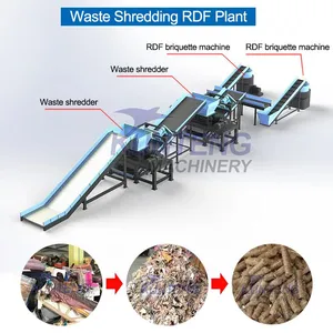 Agricultural Straw Rice Husk Bark Double Axis Shredder and RDF Fuel Rod Making Machine Production Line thumbnail-5
