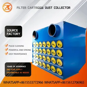 Side Insert Oblique Cartridge Dust Collector Auto Pulse Jet Cleaning PTFE Membrane 6-Lug Filter Cartridge For Laser Cutting Grinding Workshop thumbnail-2