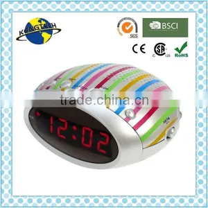 Multicolor Strip AM FM Dual Alarms Clock PLL Radio thumbnail-1