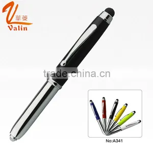 Short Metal Roller Pen With Led Light and Touch Screen Stationary thumbnail-4