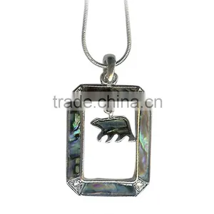 Classic Square Party Pendant Wholesale Polar Bear Necklace Animal Pendant thumbnail-1