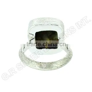 Natural Labradorite Cushion Cab Gemstone Ring,925 Sterling Silver Bezel Set Ring Jewelry thumbnail-3