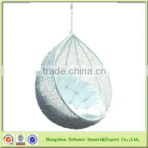 Modern Cheap Hanging Balcony Rattan Swing Chair Ball Shape White Color-FN4122 thumbnail-1