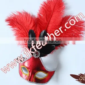 2016 Latest Selling Product PVC Party Mask With Ostrich Feather Decoration thumbnail-2