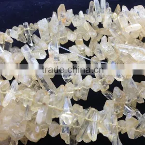 High Quality Natural Citrine Color Quartz Crystal Point Pendant Beads AB Quartz thumbnail-3
