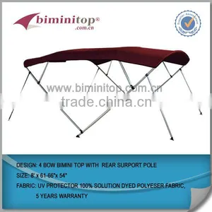 4 Bow Aluminum Square Tube Bimini Top for Pontoon Boat thumbnail-3