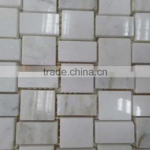 Brick Design Marble Mosaic Tiles (Pure White Marble) thumbnail-3
