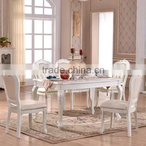 Home Furniture Classical Carving Vintage Chair Leather Dining Chair thumbnail-6