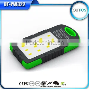5000mah Waterproof Solar Mobile Phone Charger With Camping Lamp thumbnail-4