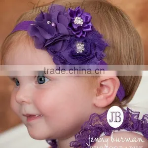 New Baby Flower Elastic Headband Pretty New Design Hair Band for Sales thumbnail-3