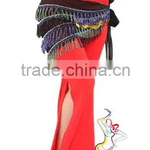 SWEGAL Tassels Belly Dance Hip Scarf,professional Egyptian Belly Dance Scarf SGBDJ13035 thumbnail-1