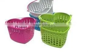 Plastic Storage Basket/Handle Basket/Mini Baskets/Sundries Basket/Heart Shaped Basket/small Basket/kid Basket/Single Handle thumbnail-1