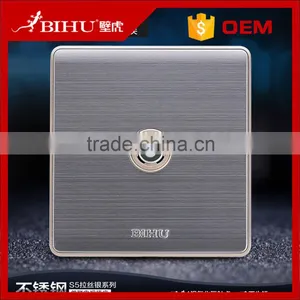 Wholesale Factory Sale Single/double TV Socket Stainless Steel Wall Socket thumbnail-2