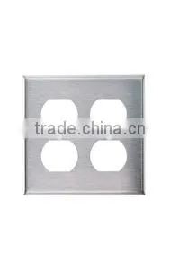 2 GANG Duplex Receptacle Wall Plate Stainless Steel thumbnail-1
