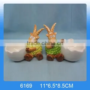 Unique Design Decorative Egg Stands With Ceramic Sheep Figurine thumbnail-1