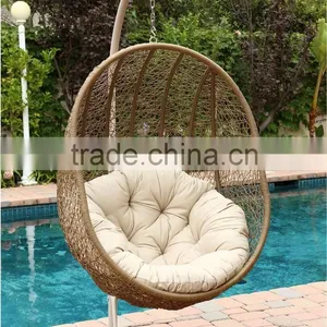 Hot Sale Wicker Rattan Swing Chair - PVC Rattan Hanging Egg Chair (Steel Frame With Power Coated, Waterproof Fabric Hand Woven) thumbnail-1