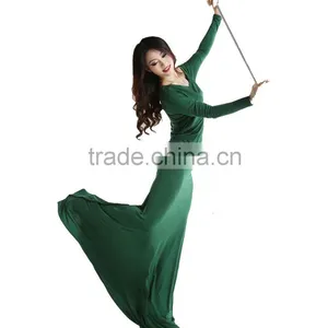 2014 Wuchieal Wholesale Comfortable Modal Belly Dance Dress Costume for Practice in Winter and Autumn Quality Choice thumbnail-4