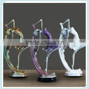 Polyresin Dancing Girl Figurine Dance Sculpture Modern for Home Decoration thumbnail-1